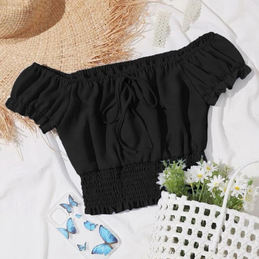 off the shoulder crop top
